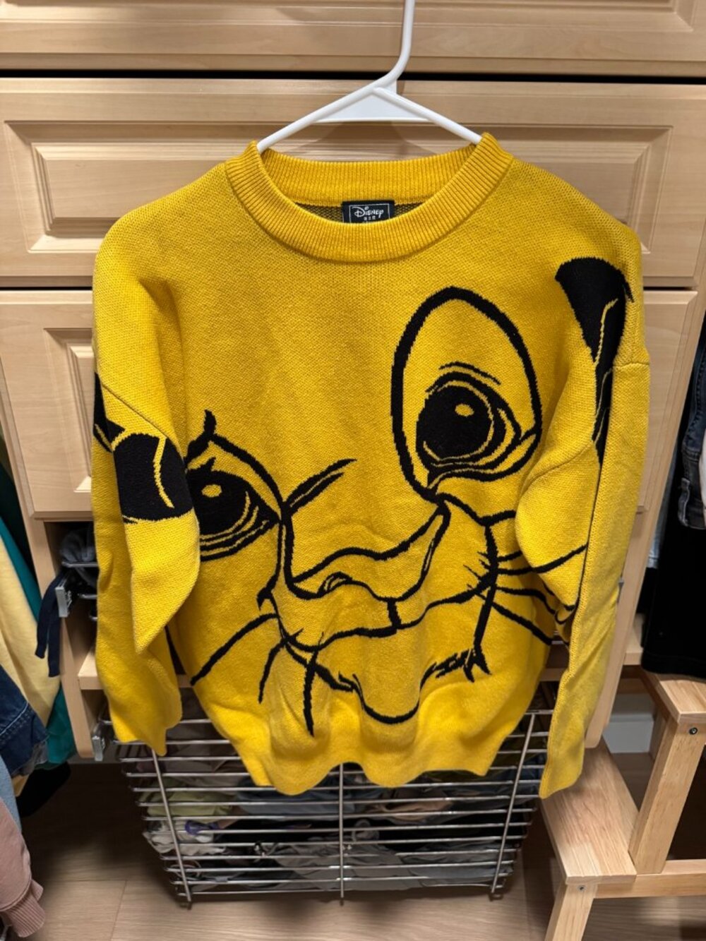 Disney Yellow Simba Graphic Sweater — Size XS